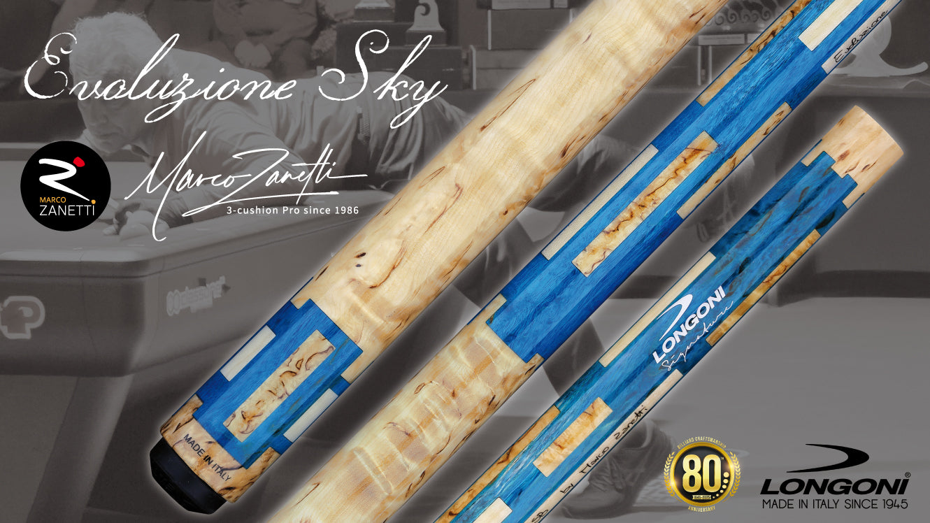 LONGONI - Carom cue - Evoluzione Sky by Marco Zanetti - BUTT ONLY