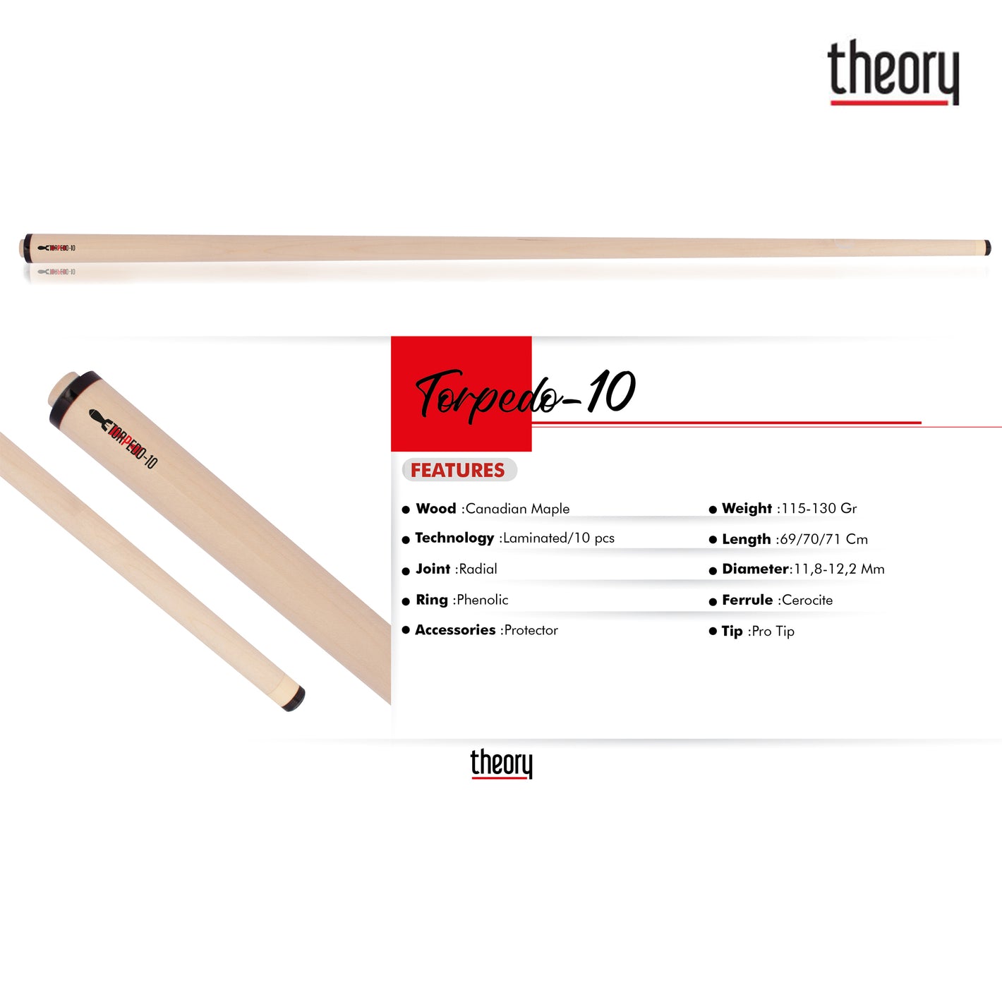 THEORY - Flèche en bois laminé - Torpedo 10